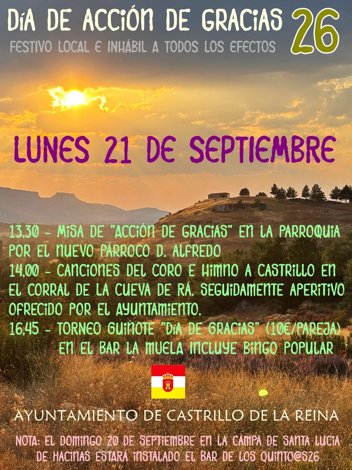 DÍA DE ACCIÓN DE GRACIAS 2026